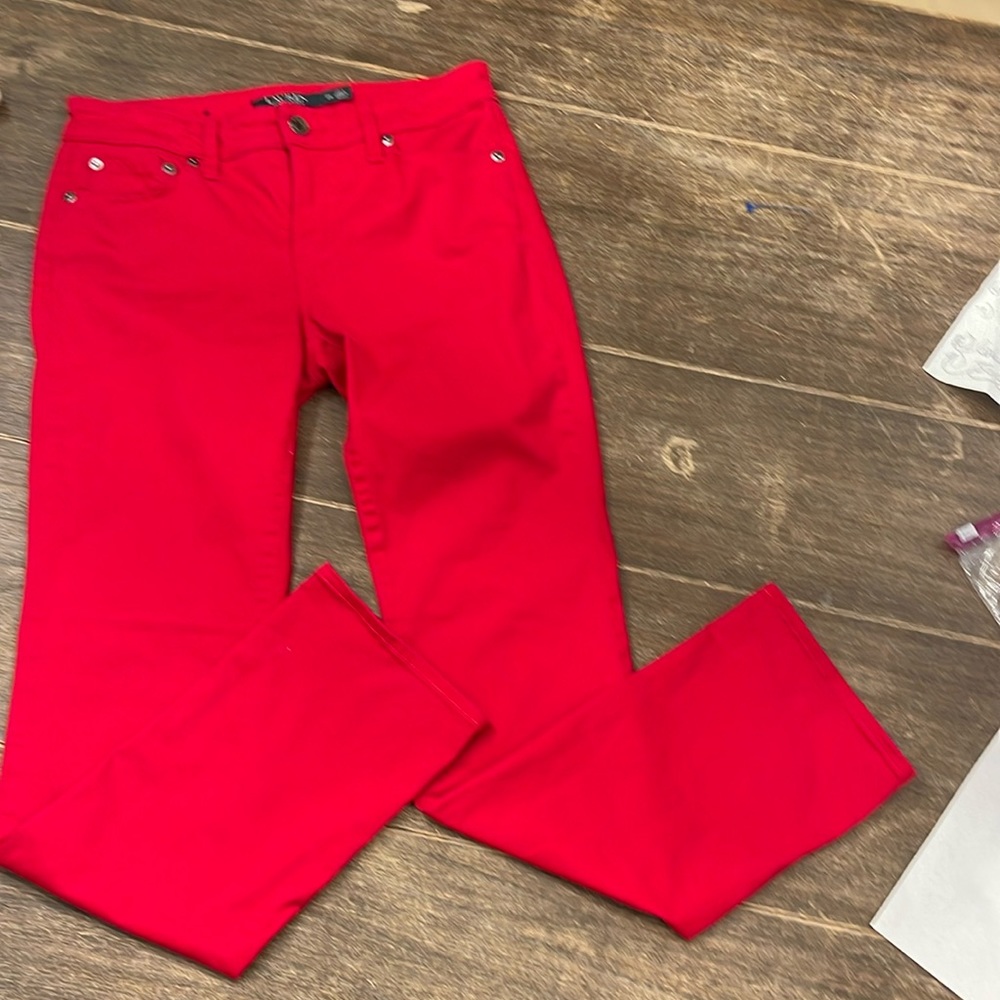 RALPH LAUREN Womens Red Straight leg Pants Petites‎ Size: 2P.